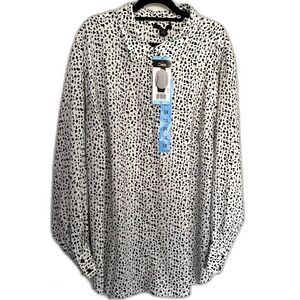 New Dalia Women's woven Blouse Animal Print SZ 3X